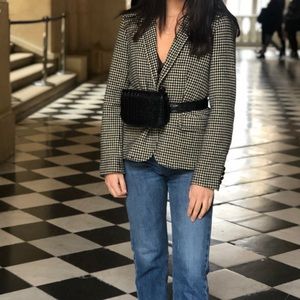 Black and white checker blazer